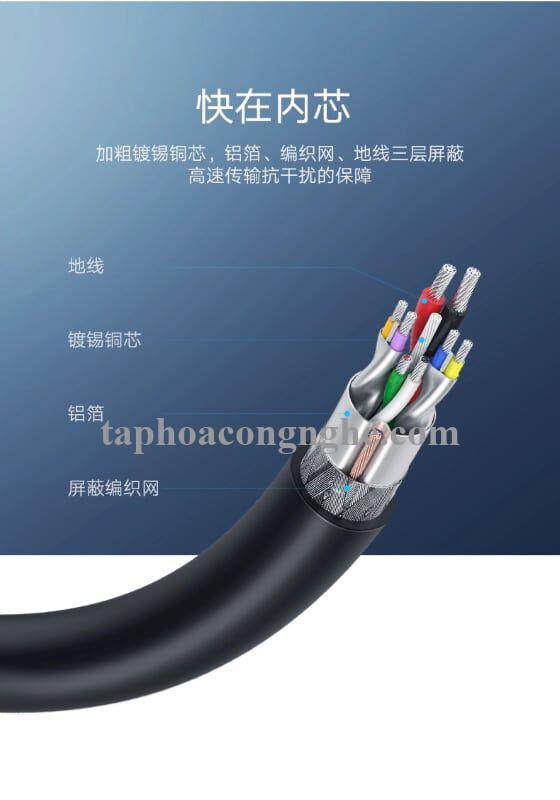 Ugreen 30150 0.5M màu Đen Cáp 2 đầu USB 3.0 dương dáng dẹt cao cấp US128 30030150